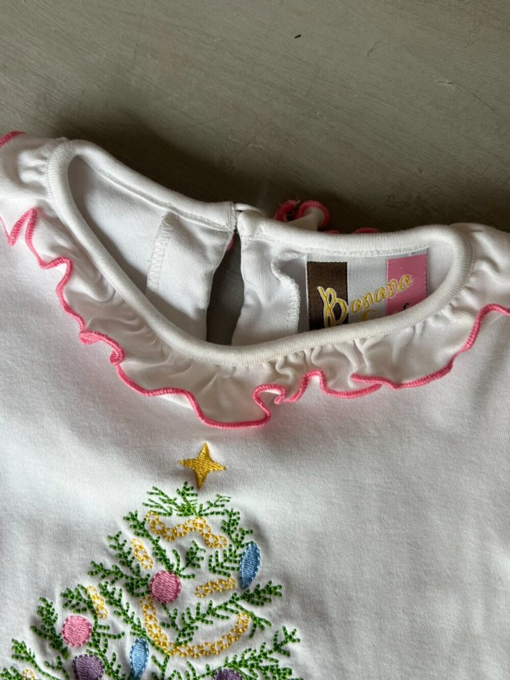 Boutique Christmas Baby Girl White Ruffle Embroidered Shirt Size 12 months - Picture 4 of 11